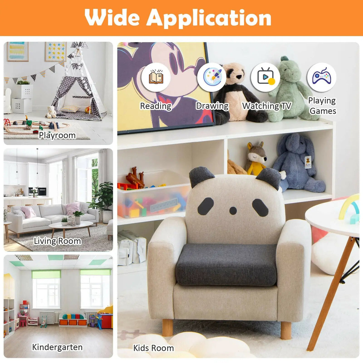 Kids Sofa with Armrest and Thick Cushion by DirectDeals