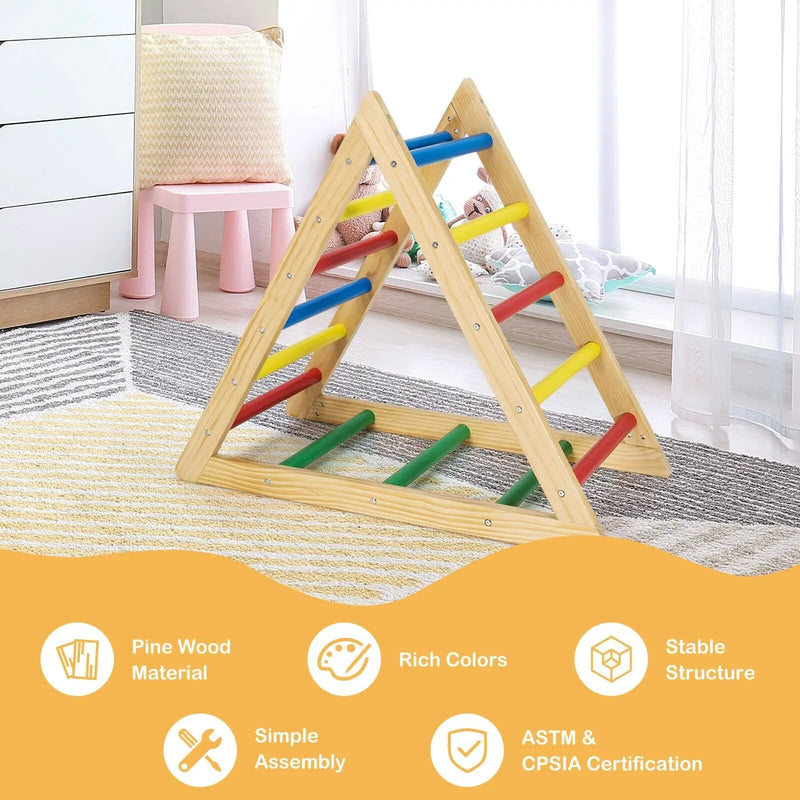 Climbing Triangle Ladder with 3 Levels for Kids-Multicolor by DirectDeals