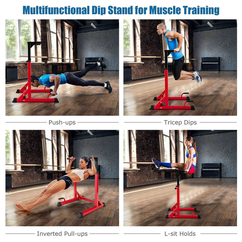Adjustable Dip Bar with 10 Height Levels by DirectDeals