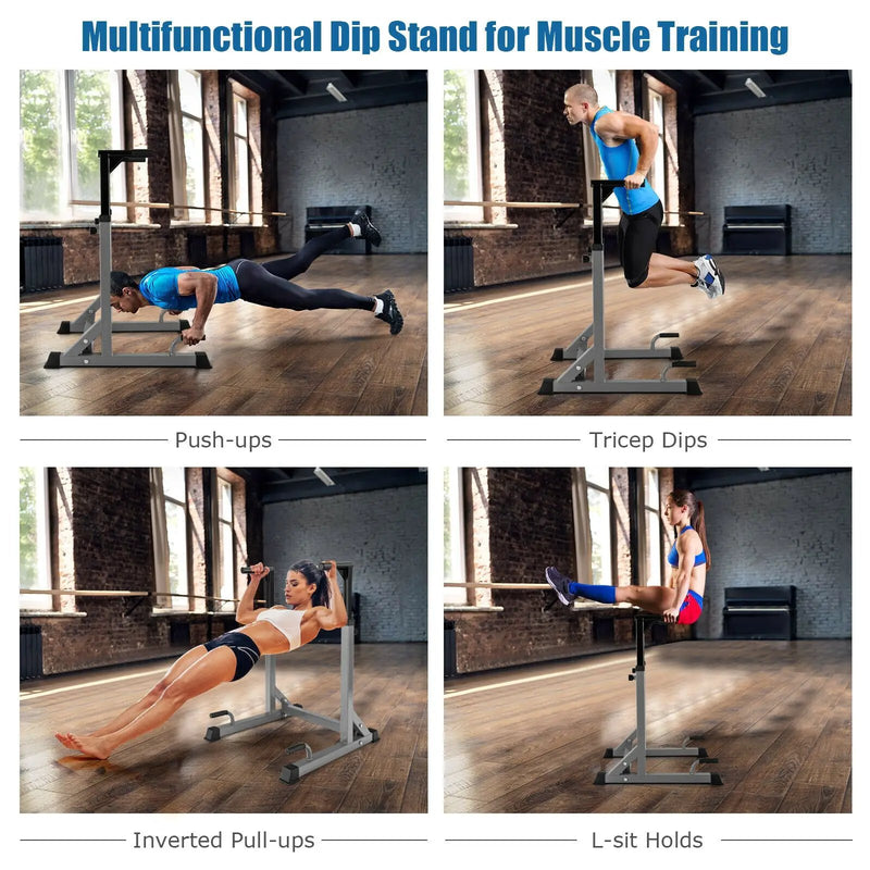 Adjustable Dip Bar with 10 Height Levels by DirectDeals