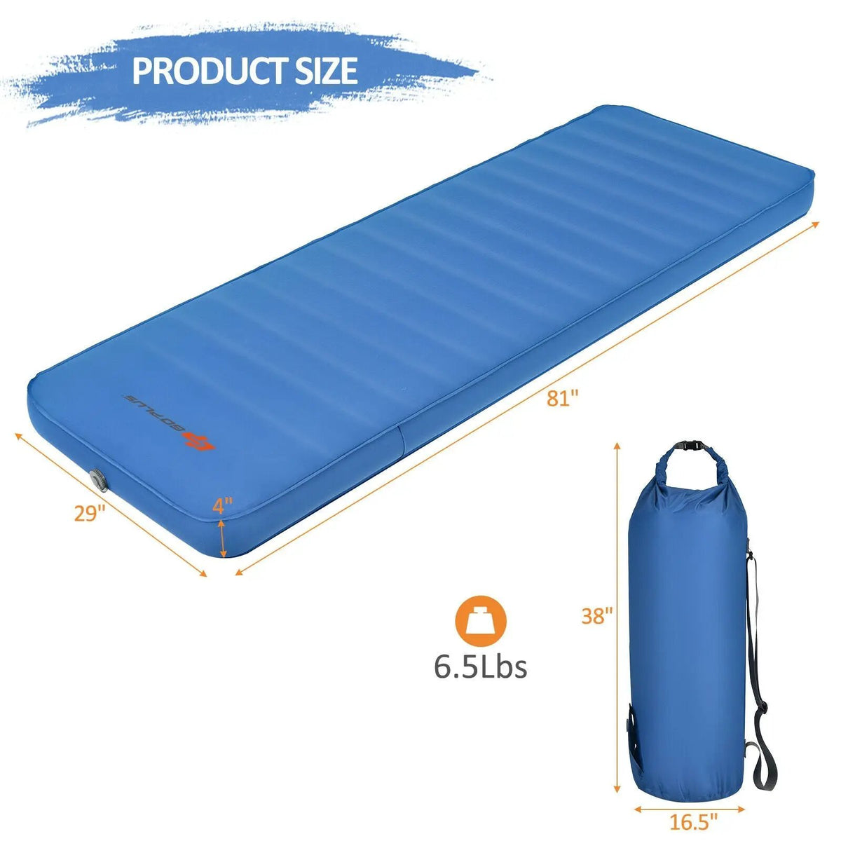 Self Inflating Folding Camping Sleeping Mattress with Carrying Bag by DirectDeals