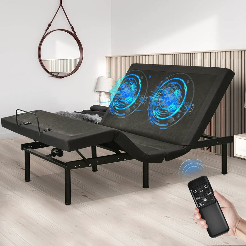 Adjustable Electric Bed Frame with Massage Remote Control by DirectDeals