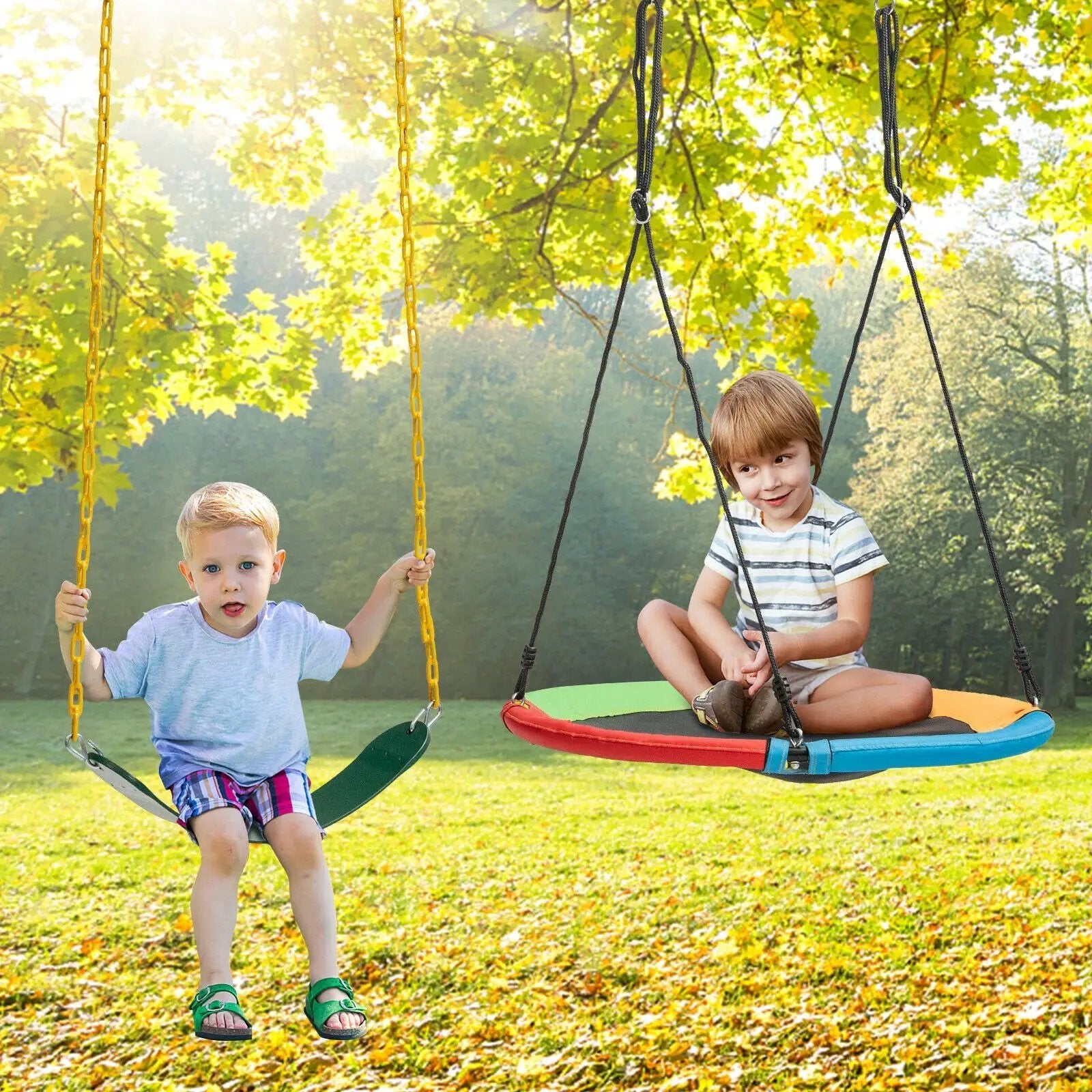 2-Pack Swing Set Swing Seat Replacement and Saucer Tree Swing (Without Stand) by DirectDeals