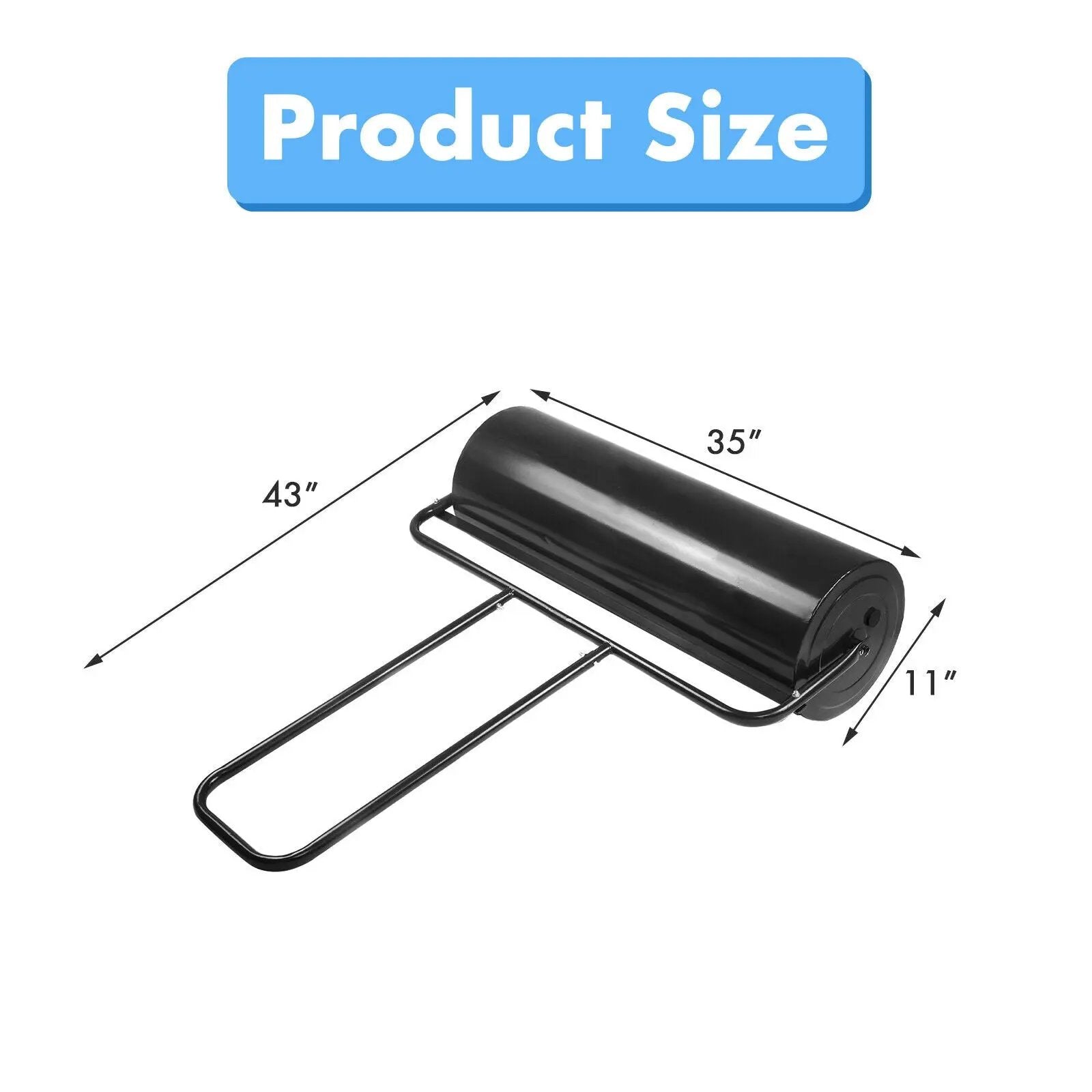 36 x 12 Inch Tow Lawn Roller Water Filled Metal Push Roller by DirectDeals