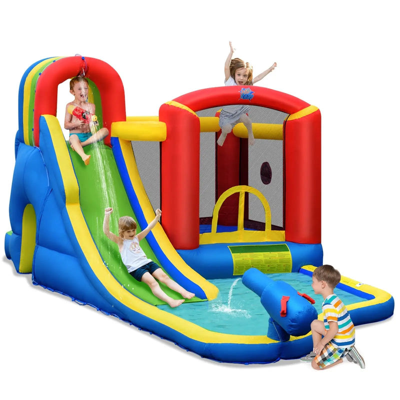 Inflatable Kid Bounce House Slide Climbing Splash Park Pool Jumping Castle Without Blower by DirectDeals