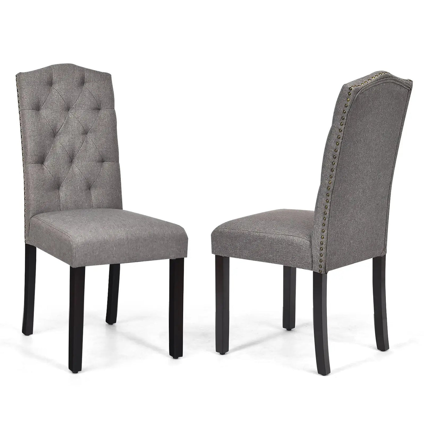 Set of 2 Tufted Upholstered Dining Chairs by DirectDeals