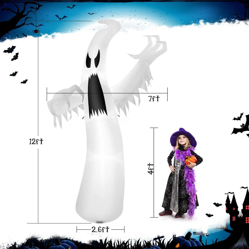 12 Feet Halloween Inflatable Ghost with LED Lights by DirectDeals