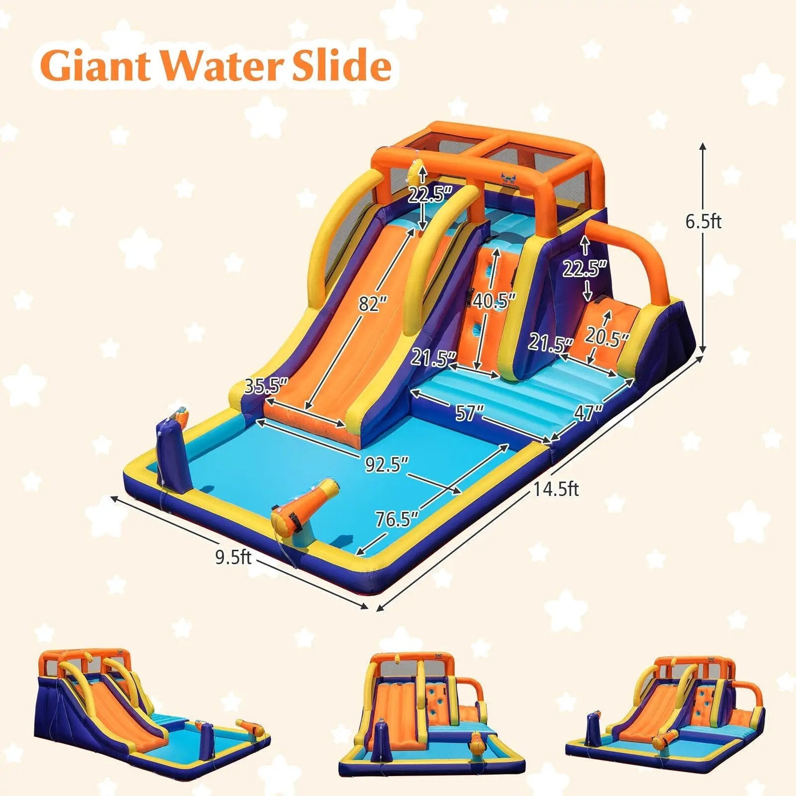 4-in-1 Kids Bounce Castle with Splash Pool without Blower by DirectDeals