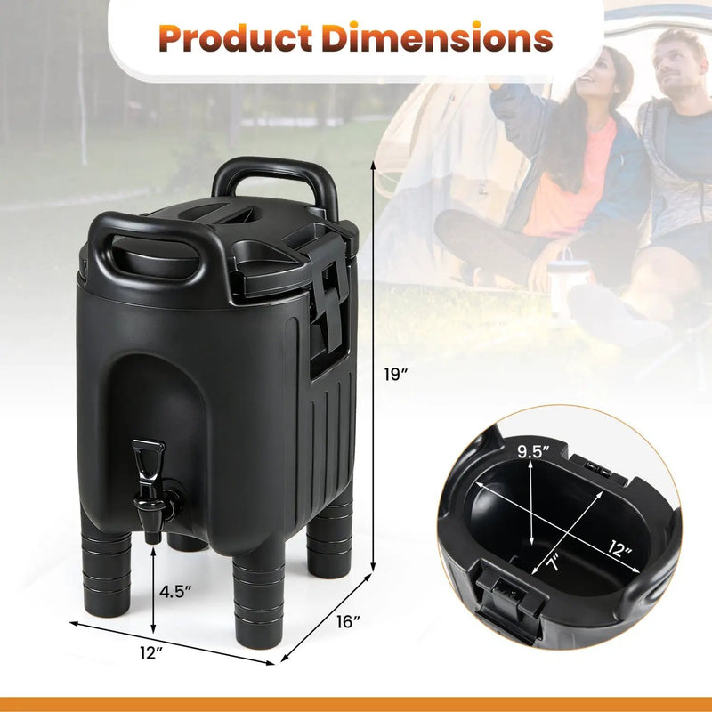 2.6 Gal Insulated Beverage Dispenser with Handles and Two-Stage Faucet by DirectDeals