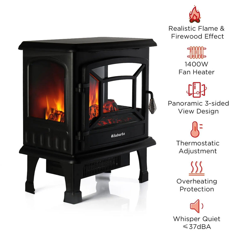 (Open Box) Suburbs TS20 Electric Fireplace Stove by TURBRO