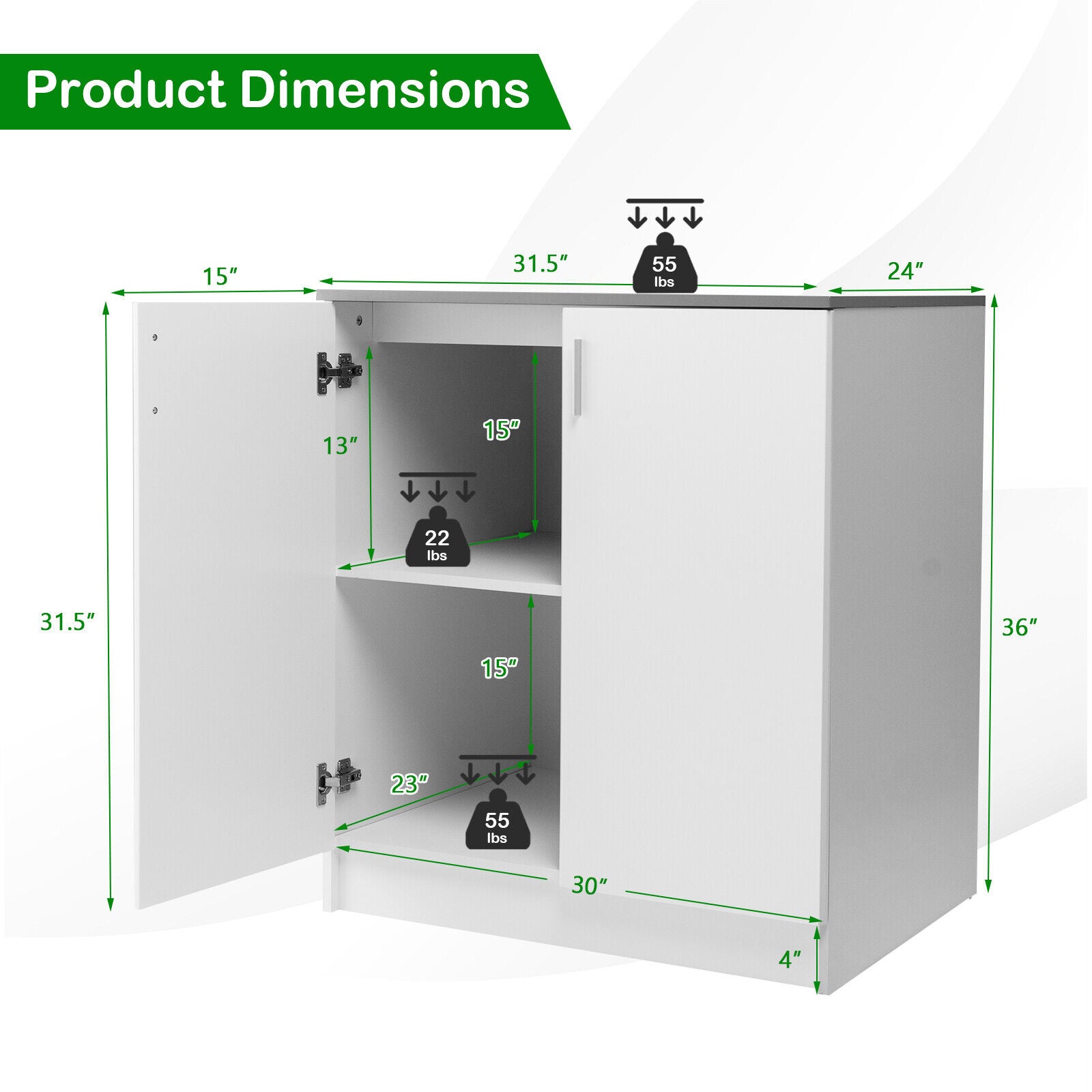 Storage Sideboard Cabinet with Doors and Shelves by DirectDeals