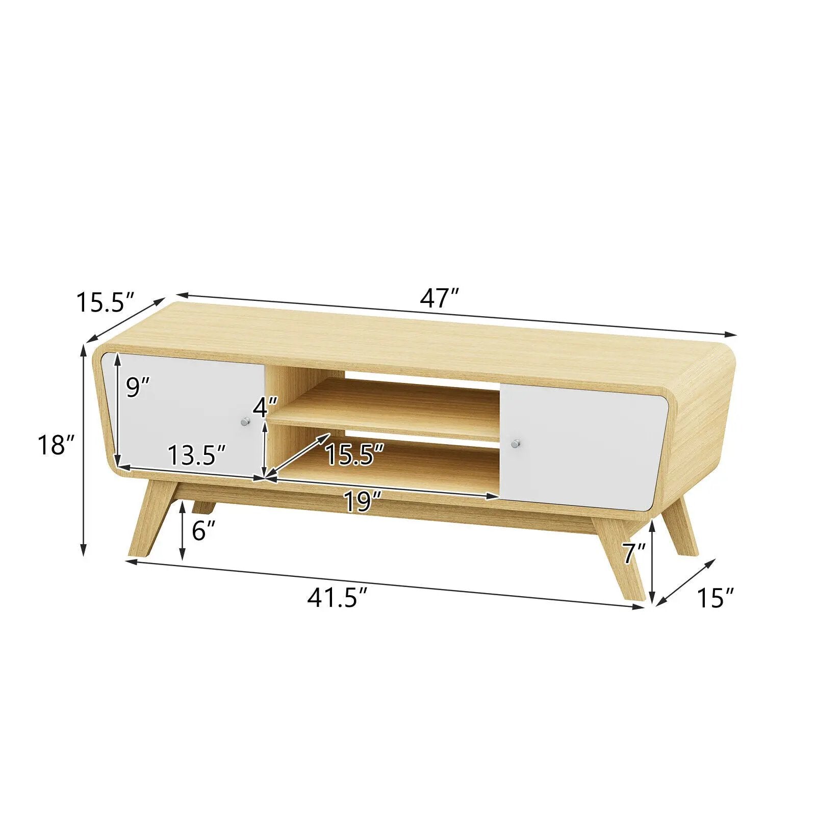 Sliding Door TV Stand with Adjustable Shelf for TVs up to 55 Inch by DirectDeals