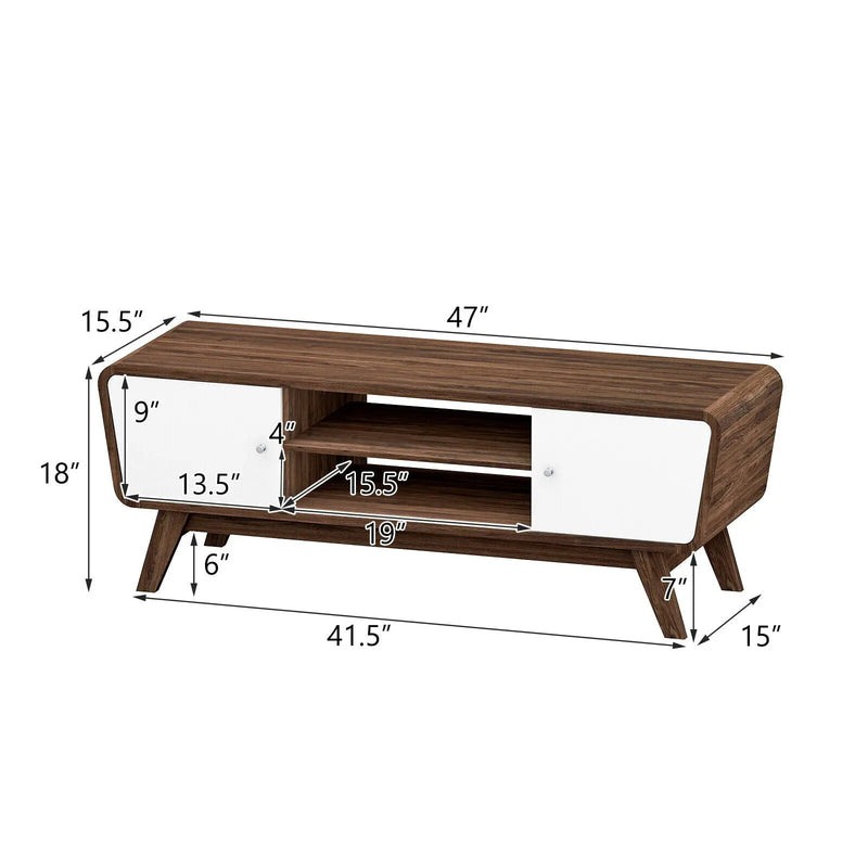 Sliding Door TV Stand with Adjustable Shelf for TVs up to 55 Inch by DirectDeals
