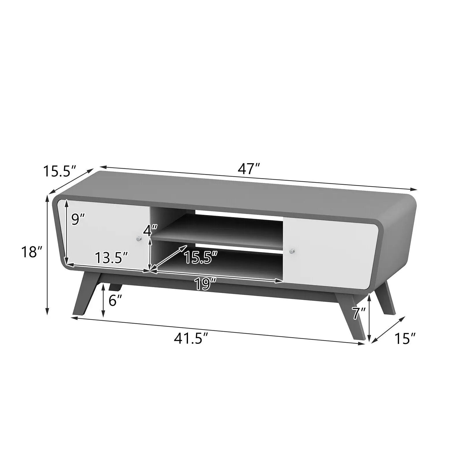 Sliding Door TV Stand with Adjustable Shelf for TVs up to 55 Inch by DirectDeals
