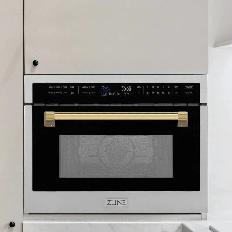 ZLINE 24" Convection Microwave, Stainless Steel, Gold MWOZ-24-G by Farmhouse Kitchen and Bath