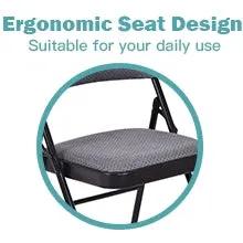 4 Pieces Fabric Upholstered Padded Seat Folding Chairs Seet by DirectDeals