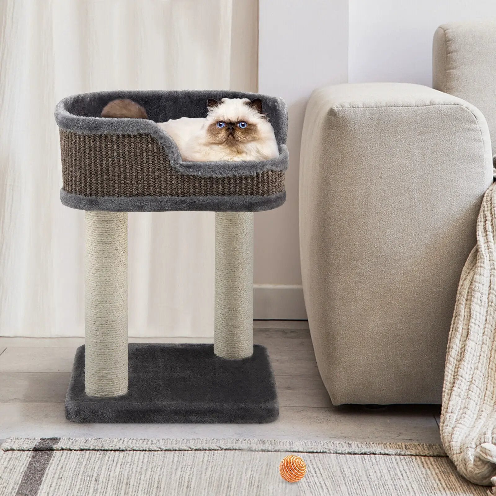 Multi-Level Cat Climbing Tree with Scratching Posts and Large Plush Perch by DirectDeals