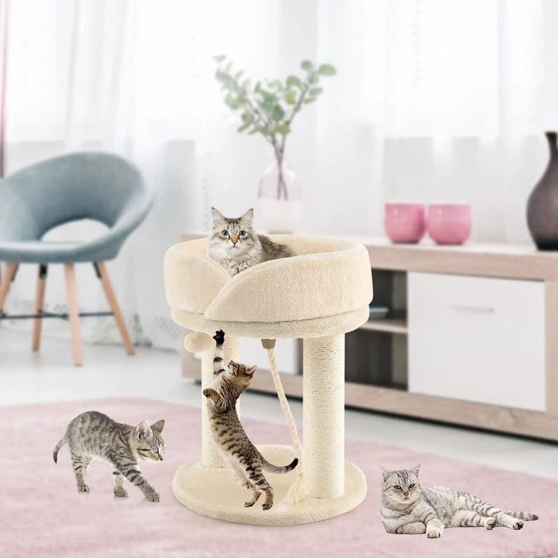 Cat Climbing Tree with Plush Perchs and Scratching Post by DirectDeals