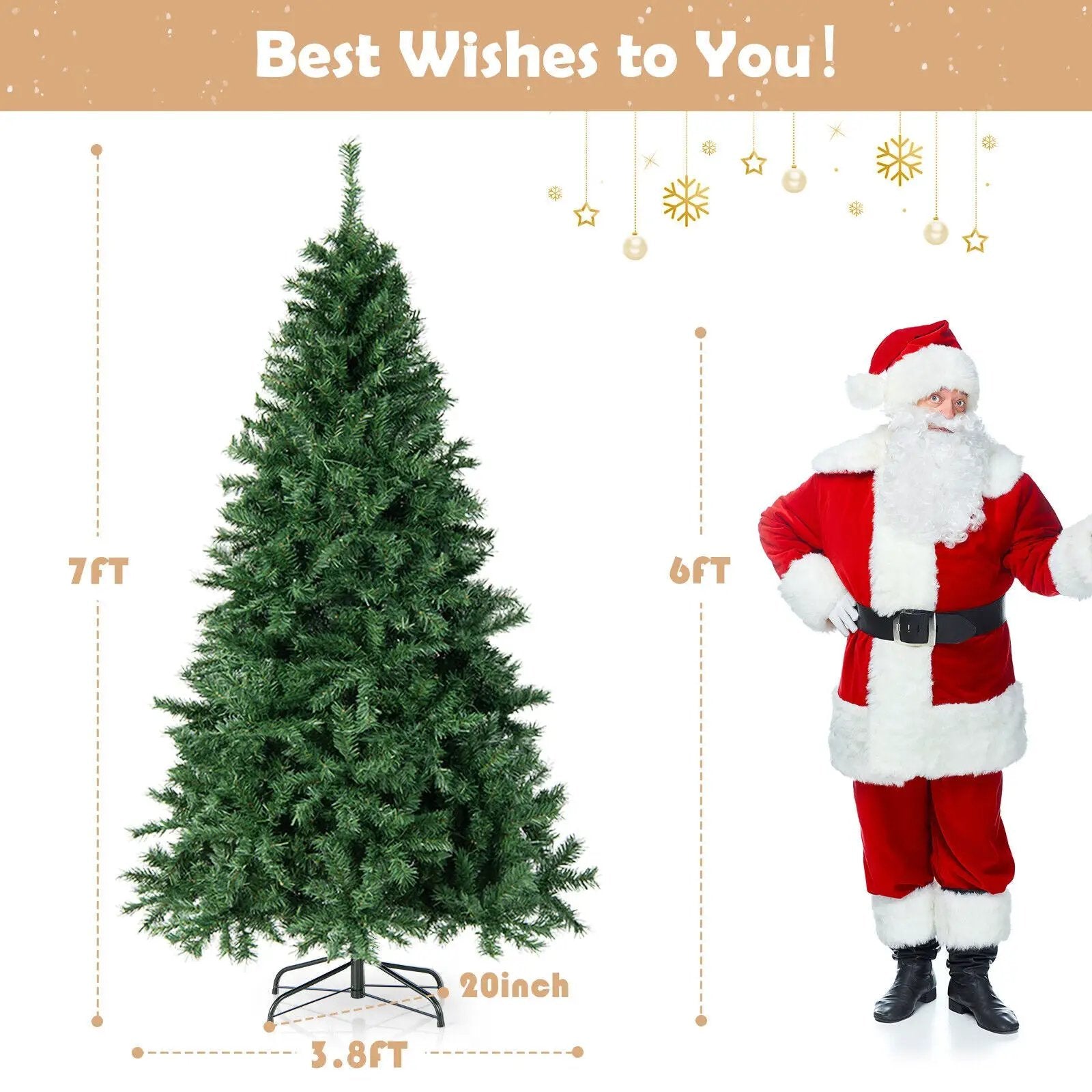 7 Feet Christmas Tree Pre-Lit 3-Minute Quick Shape by DirectDeals