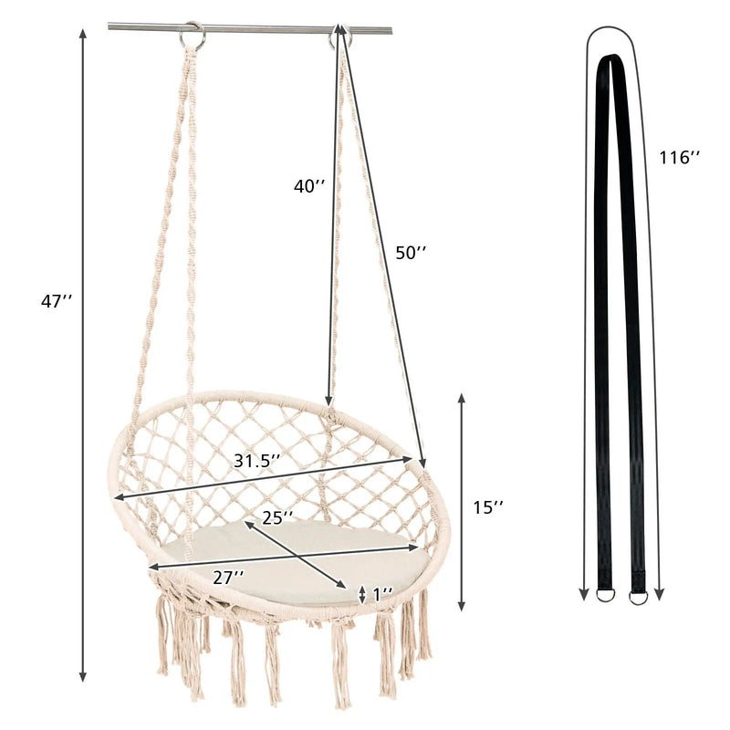 Cushioned Hammock Swing Chair with Hanging Kit by DirectDeals