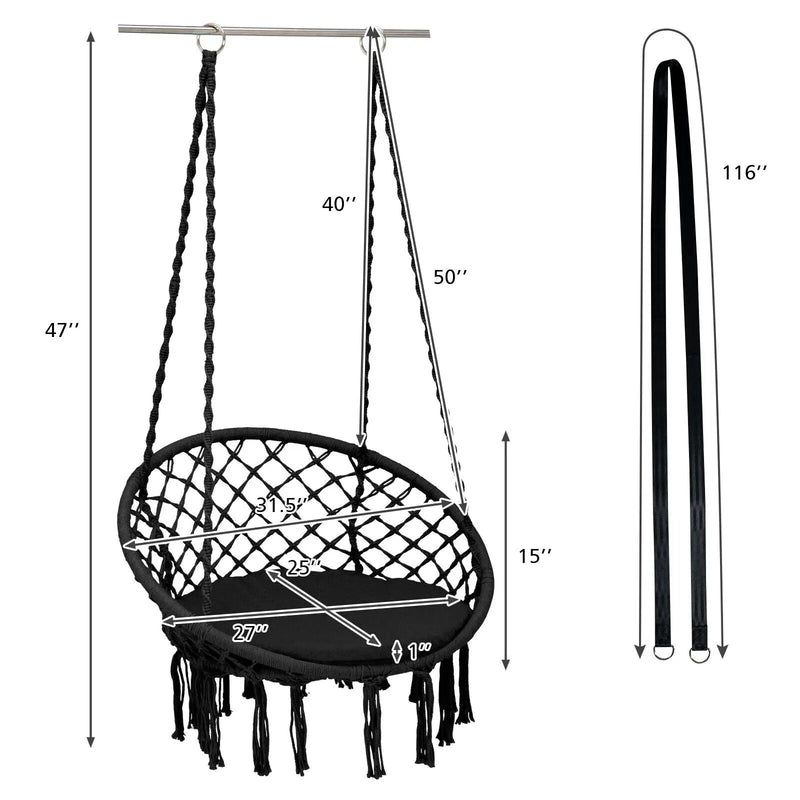 Cushioned Hammock Swing Chair with Hanging Kit by DirectDeals