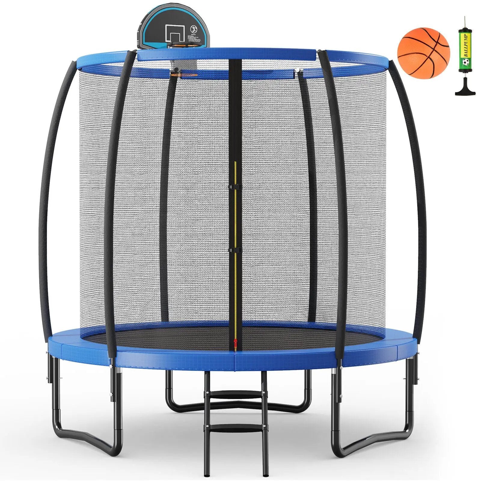 8/10 Feet Recreational Trampoline with Basketball Hoop by DirectDeals