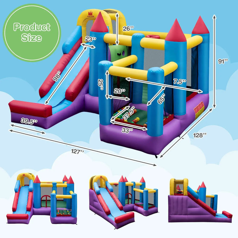 5-in-1 Inflatable Bounce Castle without Blower by DirectDeals