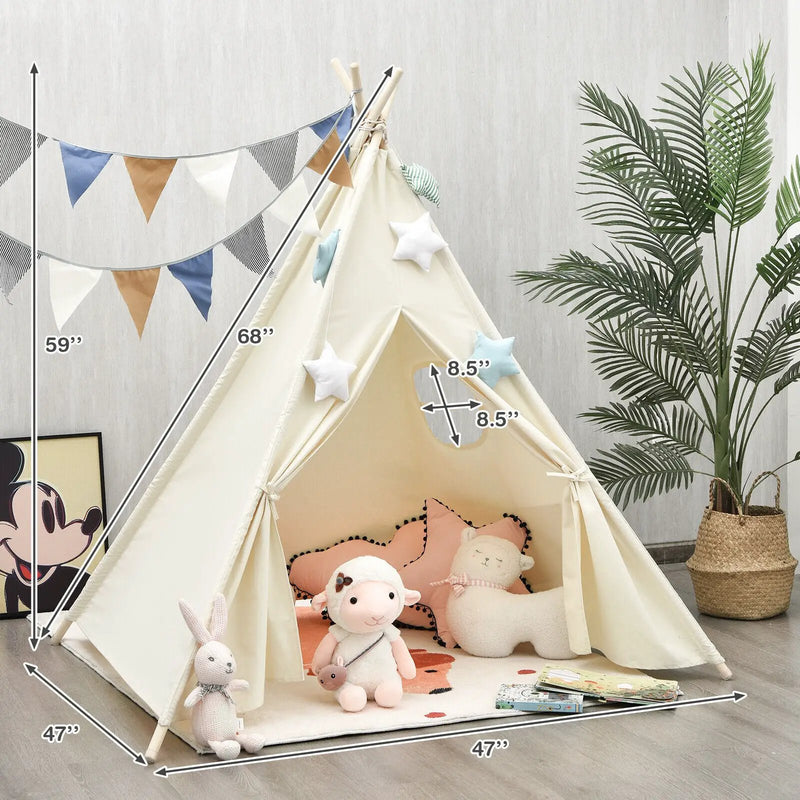 Foldable Kids Canvas Teepee Play Tent by DirectDeals