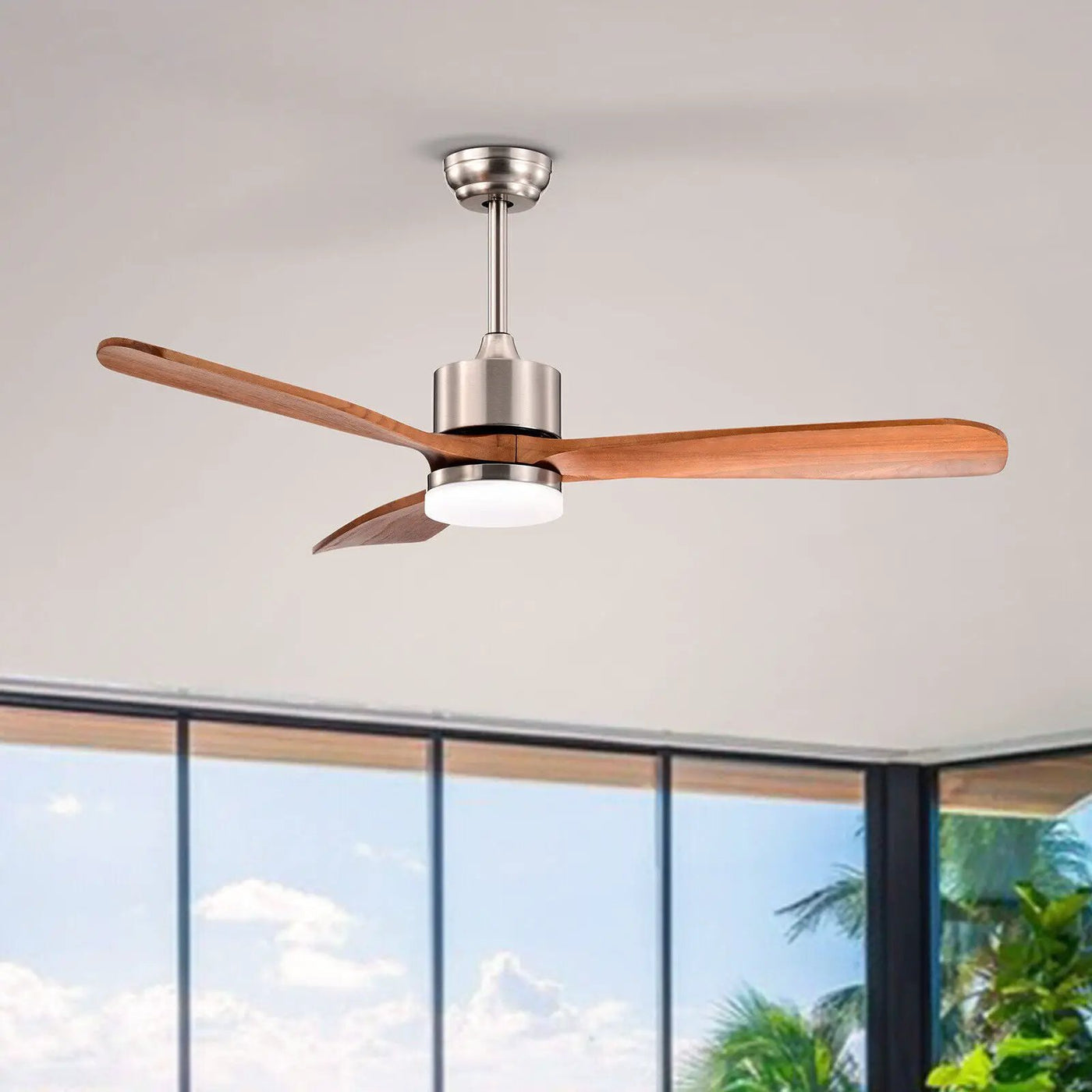 52 Inch Reversible Ceiling Fan with LED Light and Adjustable Temperature by DirectDeals