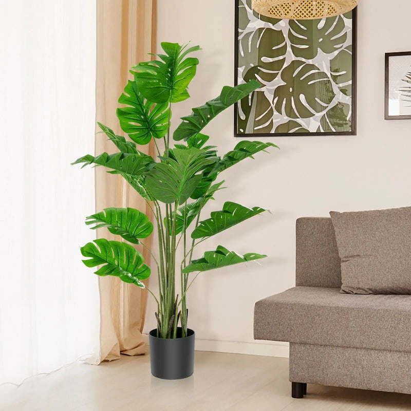5 Feet Artificial Tree Faux Monstera Deliciosa Plant for Home Indoor and Outdoor by DirectDeals