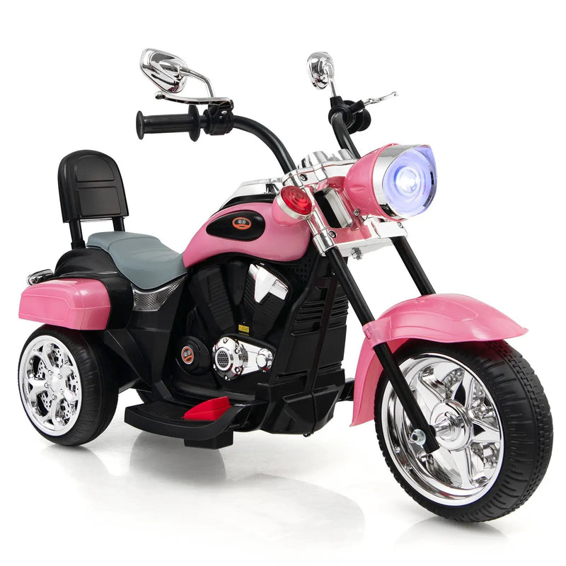 6V Powered Toddler 3-Wheel Motorbike Ride On Toy with Horn and Headlight-Black and White by DirectDeals