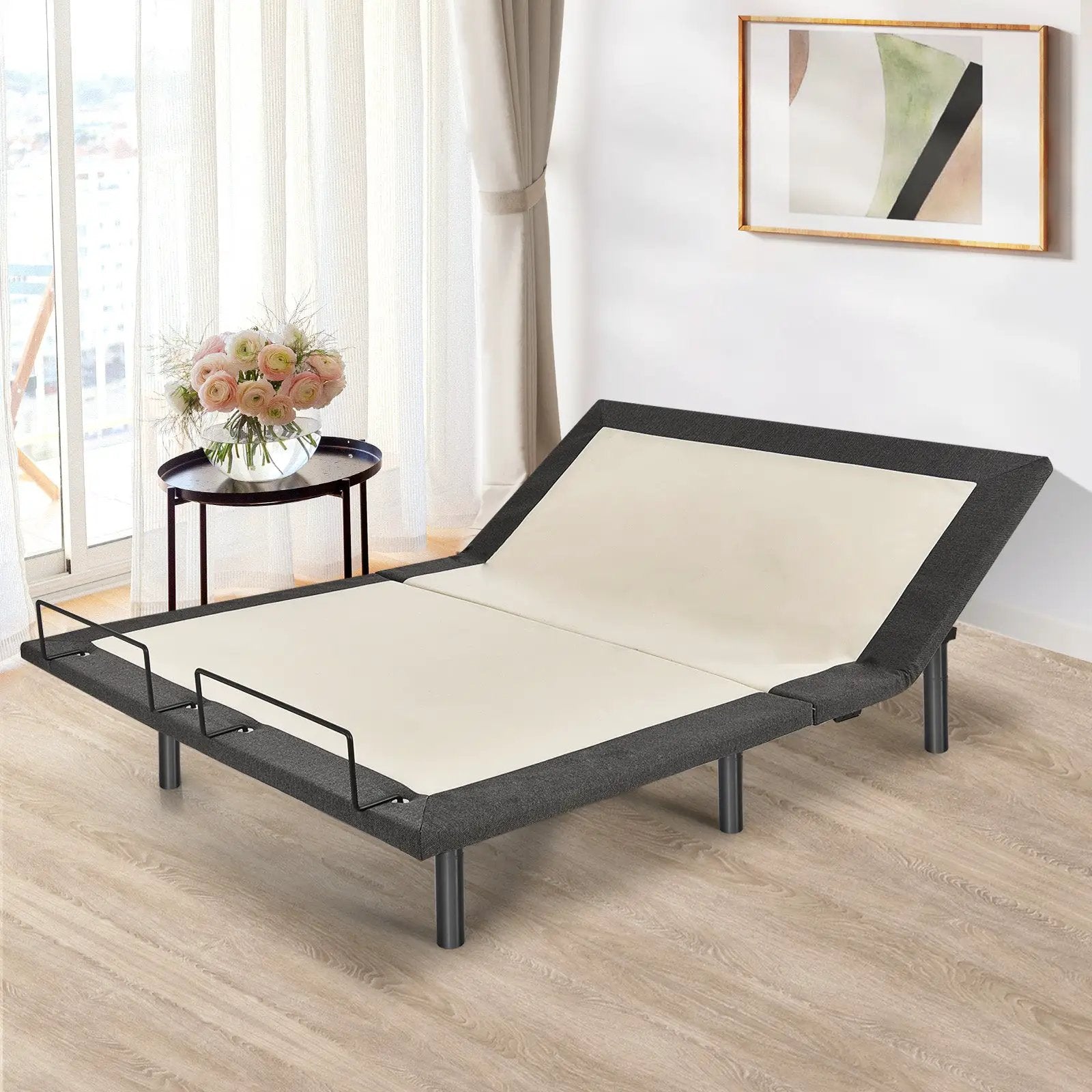 Queen Size Adjustable Bed Base Electric Bed Frame with Massage Modes by DirectDeals