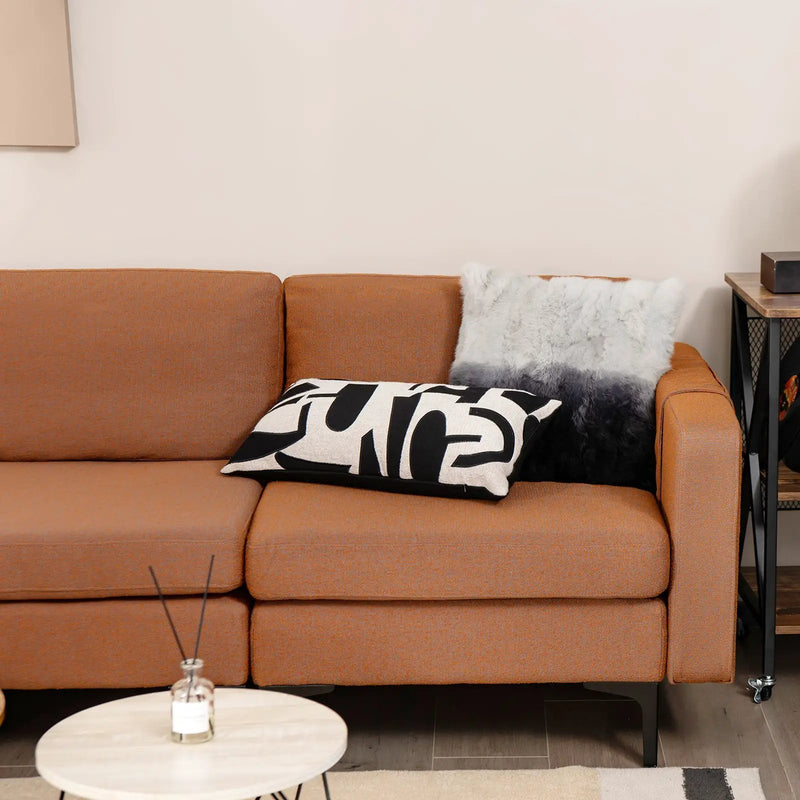 Modular L-shaped Sectional Sofa with Reversible Ottoman and 2 USB Ports by DirectDeals