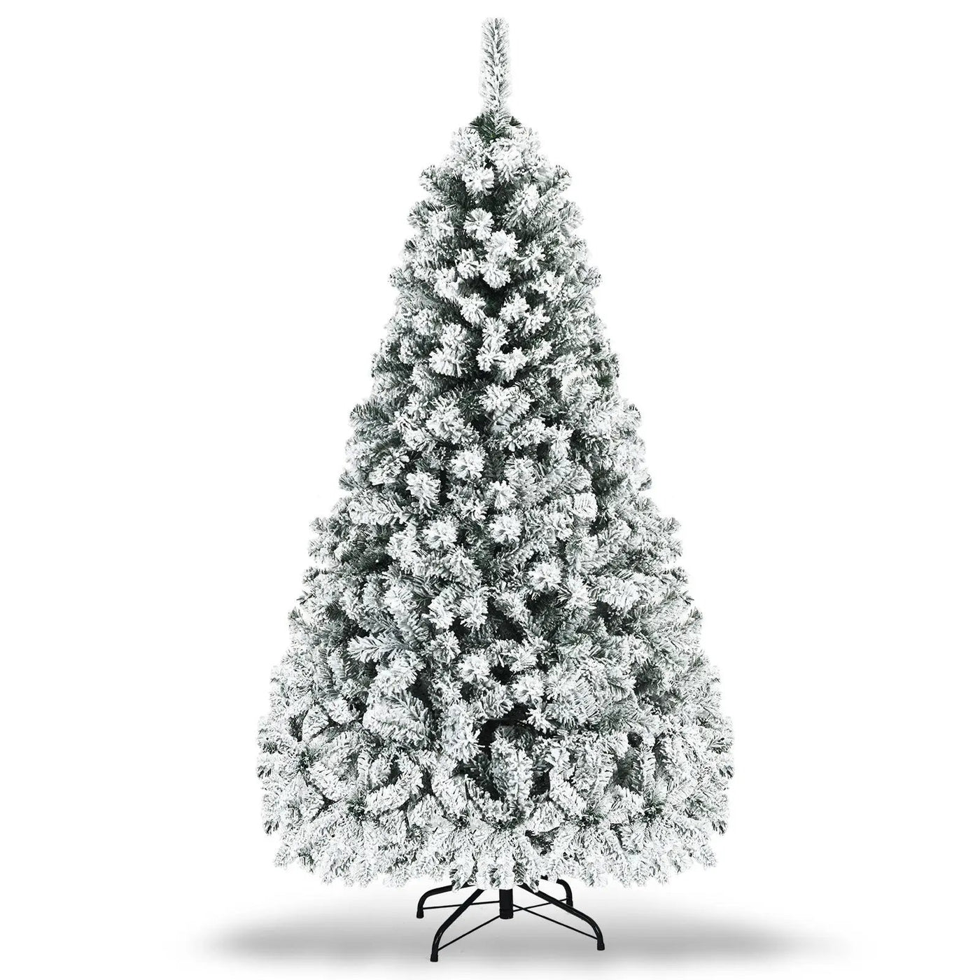 Pre-Lit Premium Snow Flocked Hinged Artificial Christmas Tree by DirectDeals