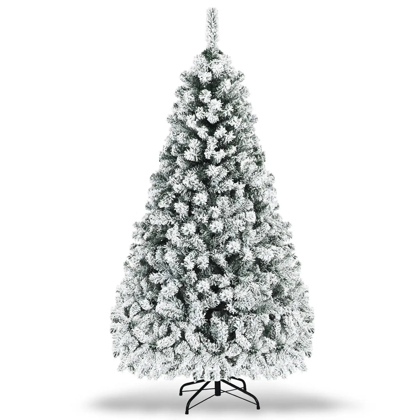 Pre-Lit Premium Snow Flocked Hinged Artificial Christmas Tree by DirectDeals