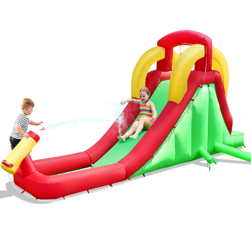 Inflatable Water Slide Bounce House with Climbing Wall and Jumper without Blower by DirectDeals
