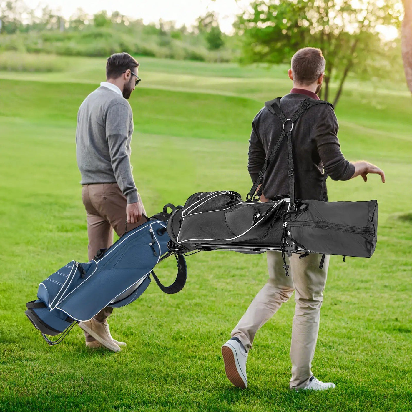 Golf Stand Cart Bag with 4 Way Divider Carry Organizer Pockets by DirectDeals