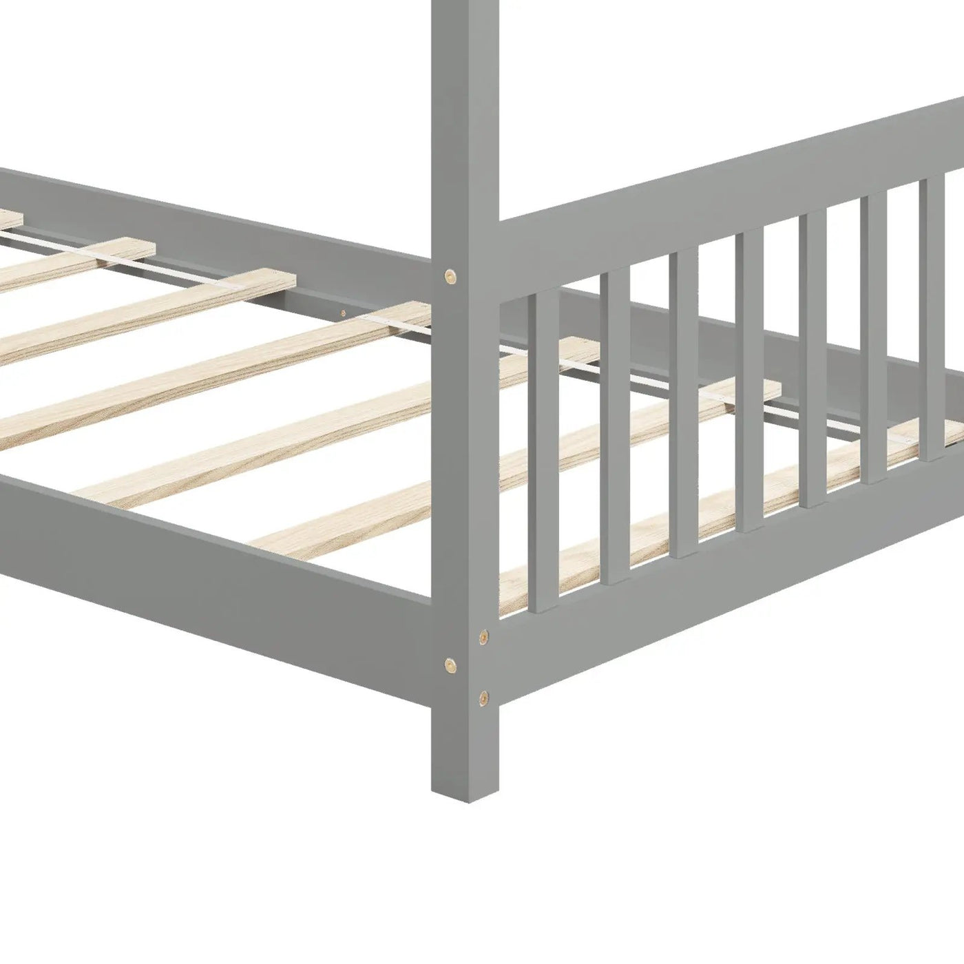 Twin Size Wooden House Bed with Roof by DirectDeals