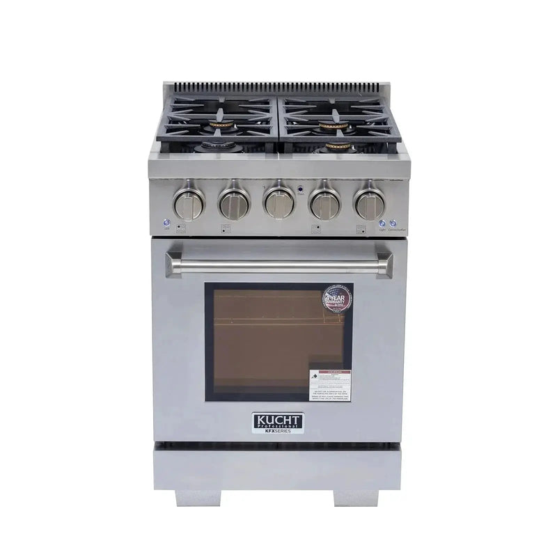 Kucht Professional 24" Liquid Propane Range Stainless Steel, True Simmer Burners, KFX2400X/LP-S by Farmhouse Kitchen and Bath