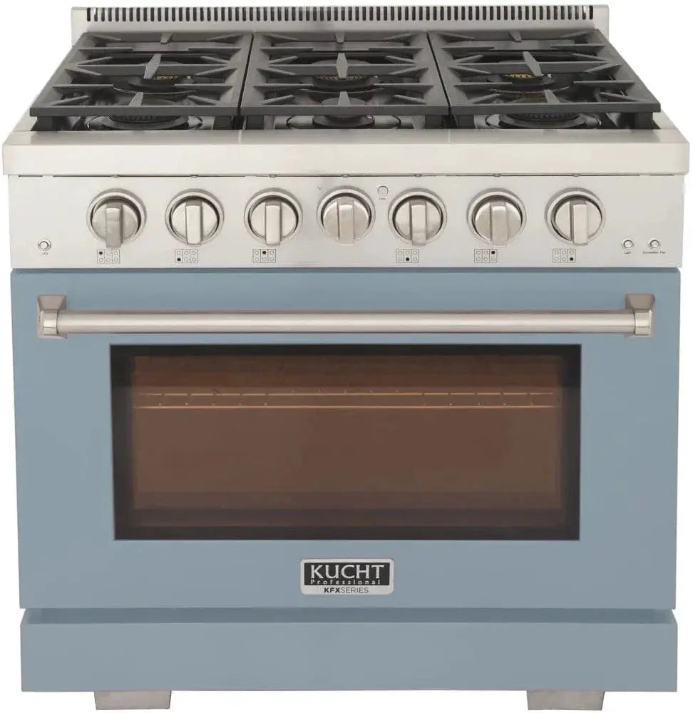 Kucht 36" Freestanding Professional Gas Range KFX3600X-LB by Farmhouse Kitchen and Bath