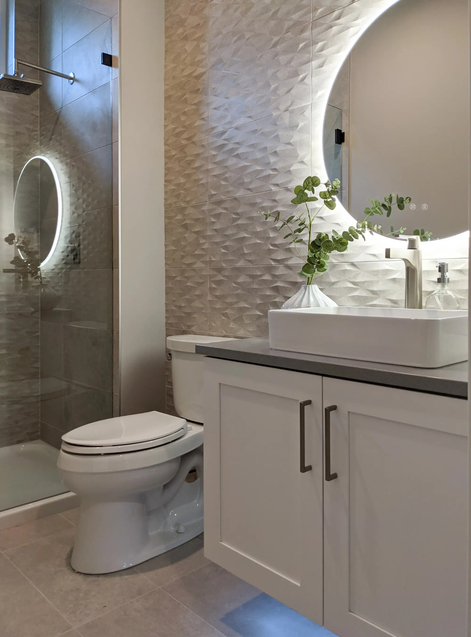 Zeek 36" Round Backlit LED Lighted Bathroom Wall Mirror Circular Acrylic Edge MARD36 by ZEEK