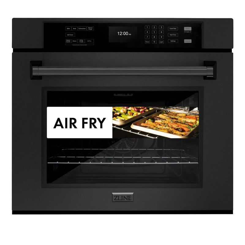 ZLINE 30 "Professional True Convection Single Wall Oven, Air Fry, Self Clean, Black Stainless Steel, WASB-30 by Farmhouse Kitchen and Bath