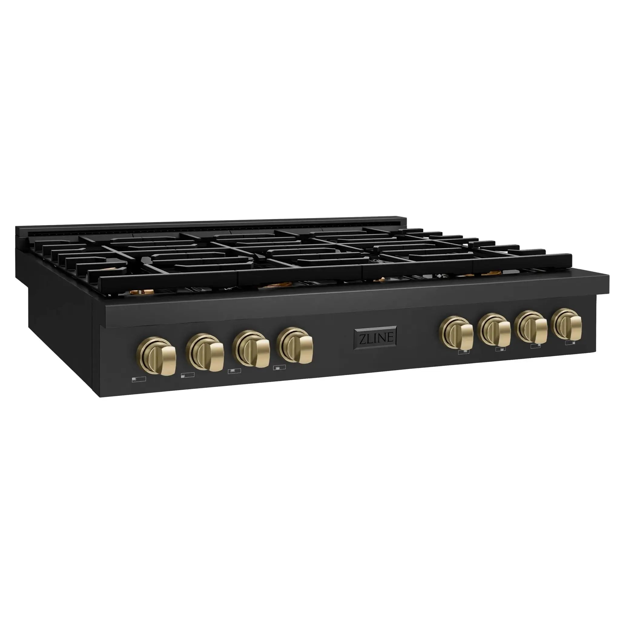 ZLINE 48" Paramount Gas Rangetop Black Stainless Steel Champagne Bronze SRTBZ-48-CB by Farmhouse Kitchen and Bath