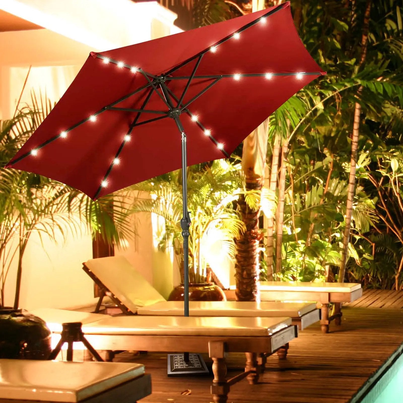 17.5 Inch Heavy Duty Square Umbrella Base Stand of 30 lbs for Outdoor by DirectDeals