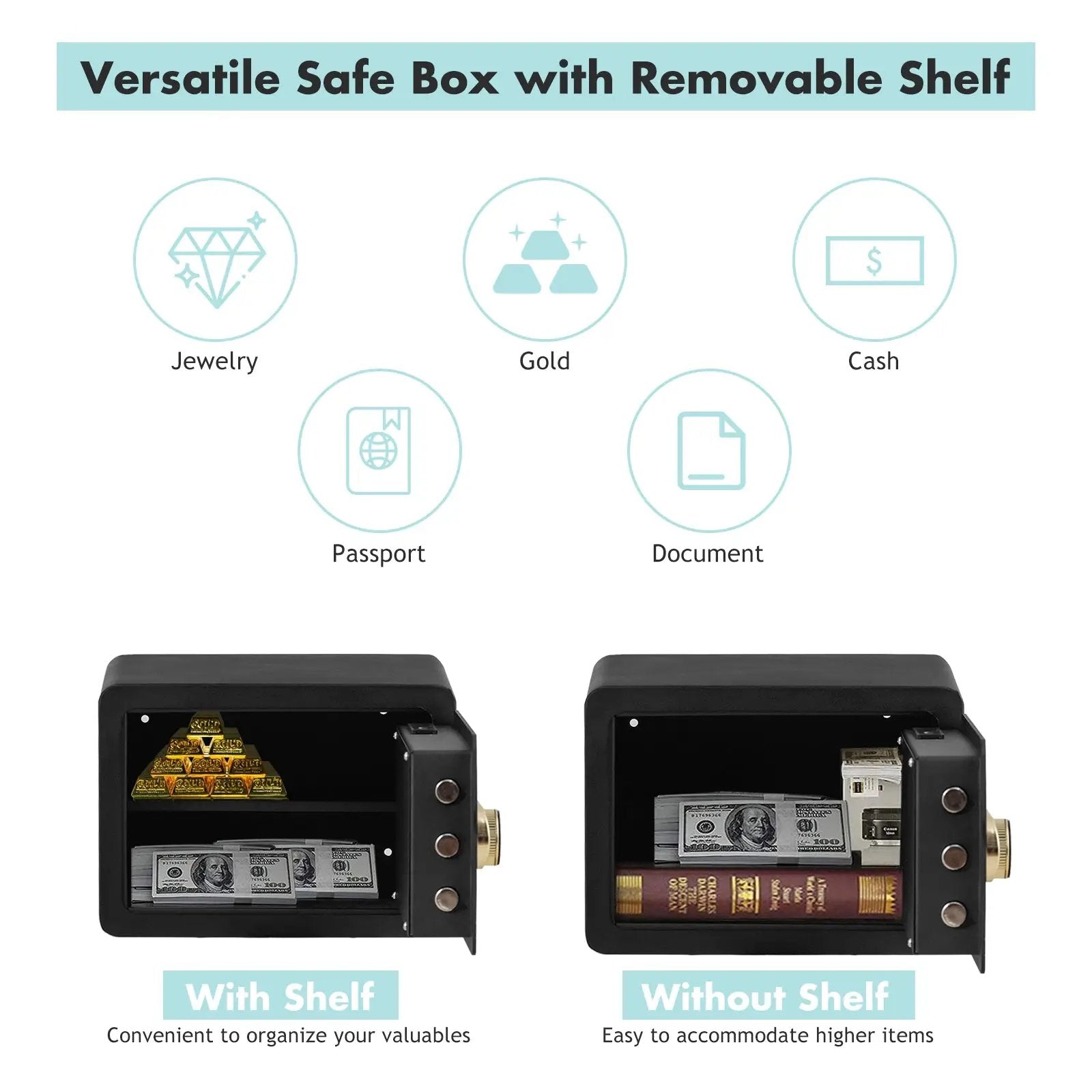 0.5 Cubic Feet Security Safe Lock Box with Keypad by DirectDeals