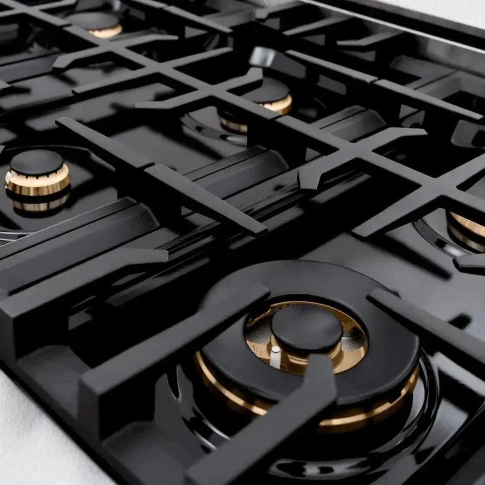 ZLINE 36"Classic Gas Range, Convection Gas Oven, DuraSnow® Stainless Steel, Matte Black CGRSZ-36-MB by Farmhouse Kitchen and Bath