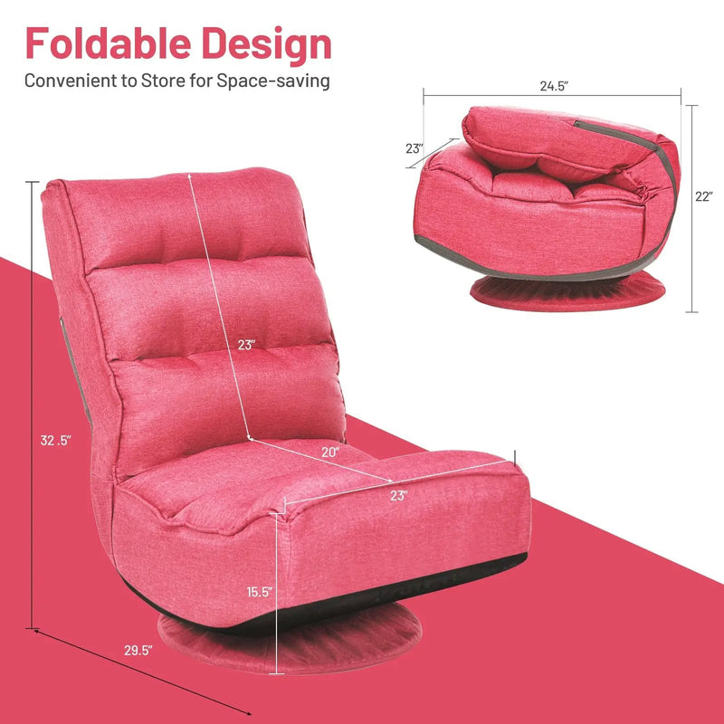 5-Position Folding Floor Gaming Chair by DirectDeals