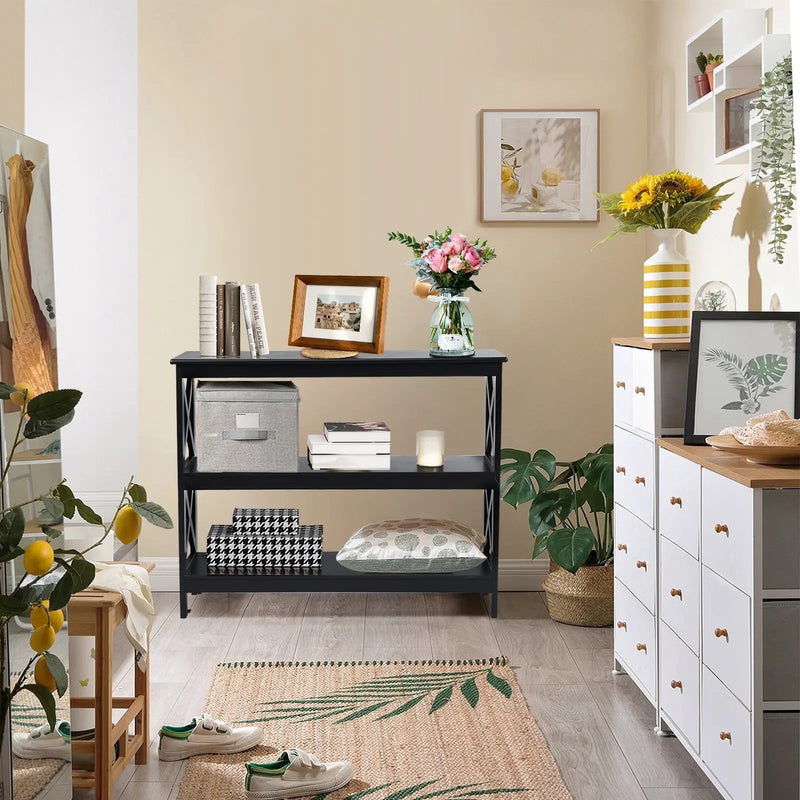 3-Tier Console X-Design Sofa Side Accent Table by DirectDeals