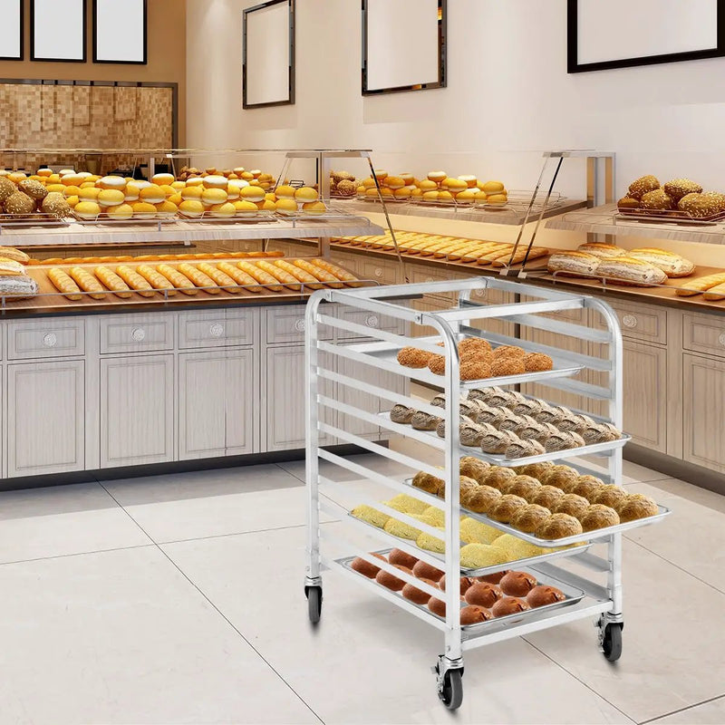 10 Sheets Aluminum Rolling Bakery Pan Rack by DirectDeals