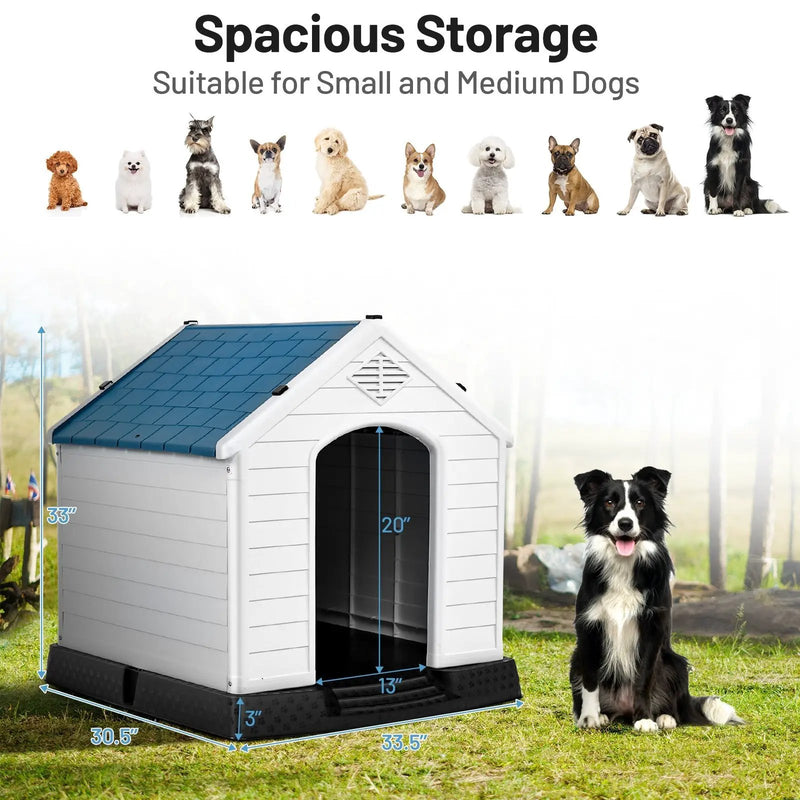 Indoor/Outdoor Waterproof Plastic Dog House Pet Puppy Shelter by DirectDeals